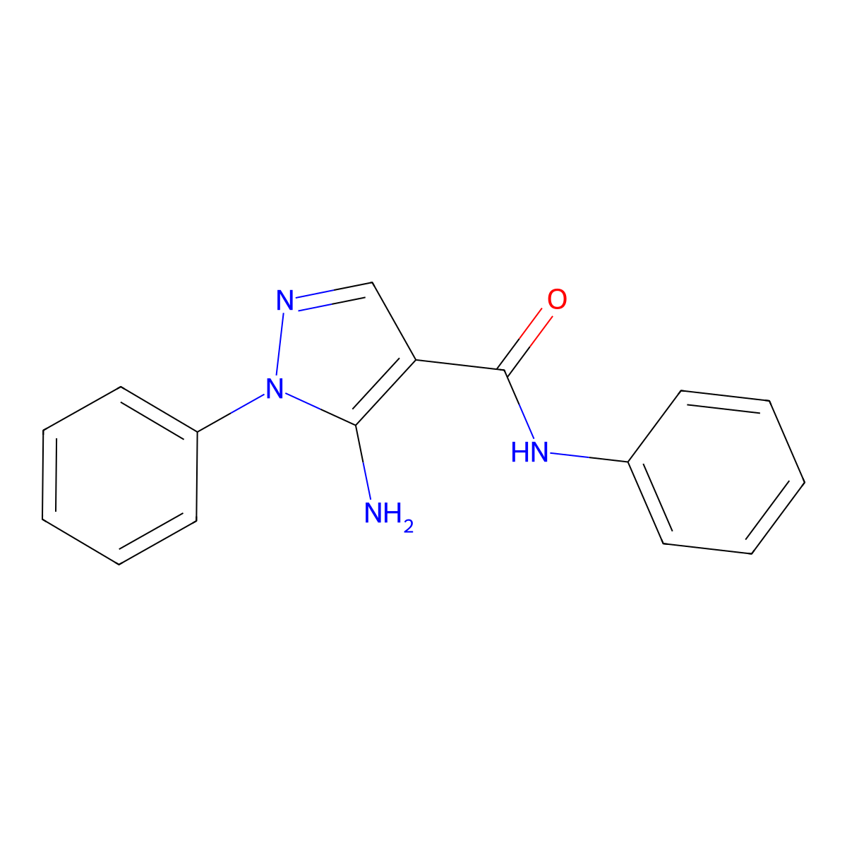 5-amino-N,1-diphenylpyrazole-4-carboxamide molecular structure, CAS 497161-22-5