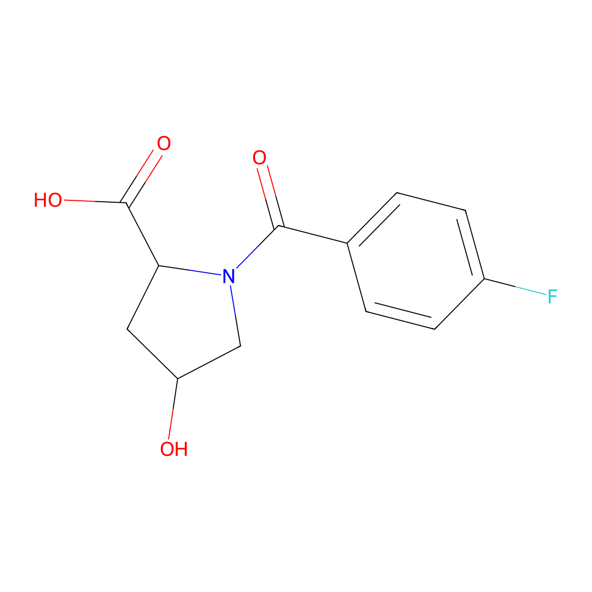 1-(4-Fluorobenzoyl)-4-hydroxypyrrolidine-2-carboxylic acid molecular structure, CAS 497163-88-9