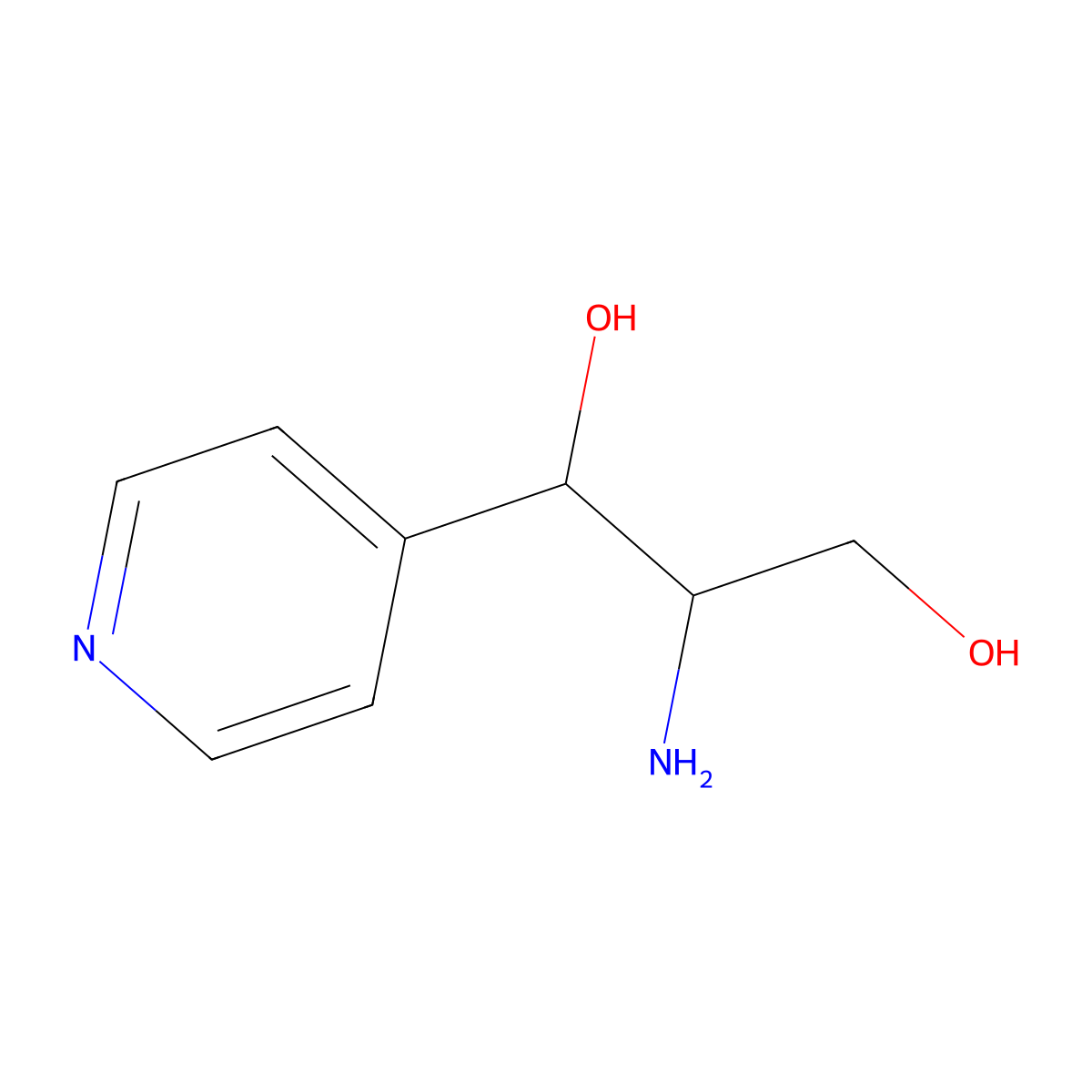 2-Amino-1-(pyridin-4-yl)propane-1,3-diol molecular structure, CAS 497165-93-2