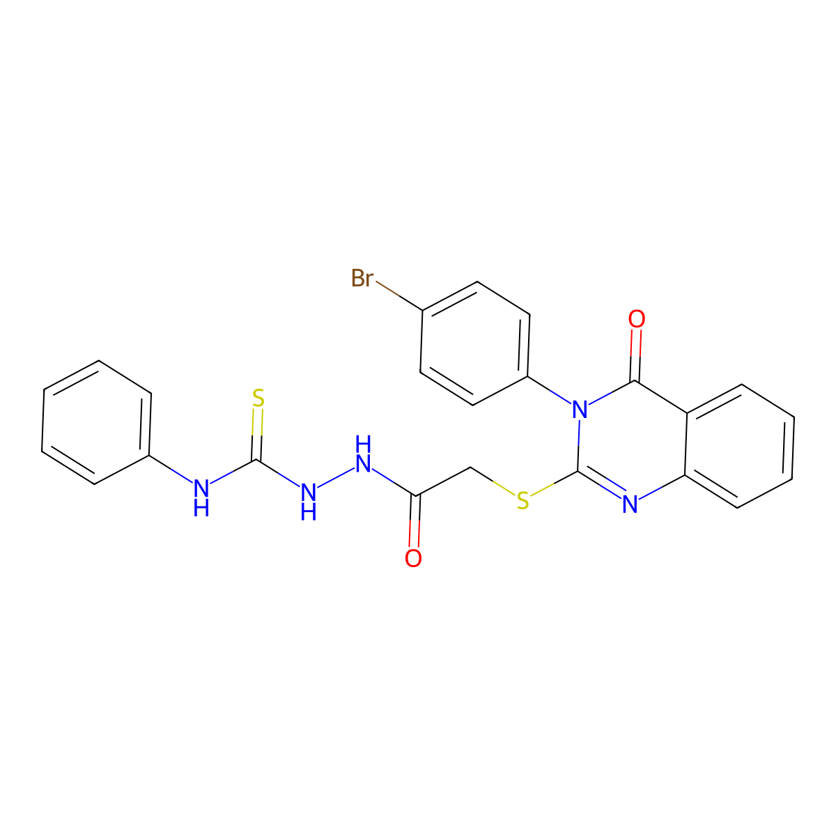2-({[3-(4-bromophenyl)-4-oxo-3,4-dihydroquinazolin-2-yl]sulfanyl}acetyl)-N-phenylhydrazinecarbothioamide molecular structure, CAS 497166-41-3
