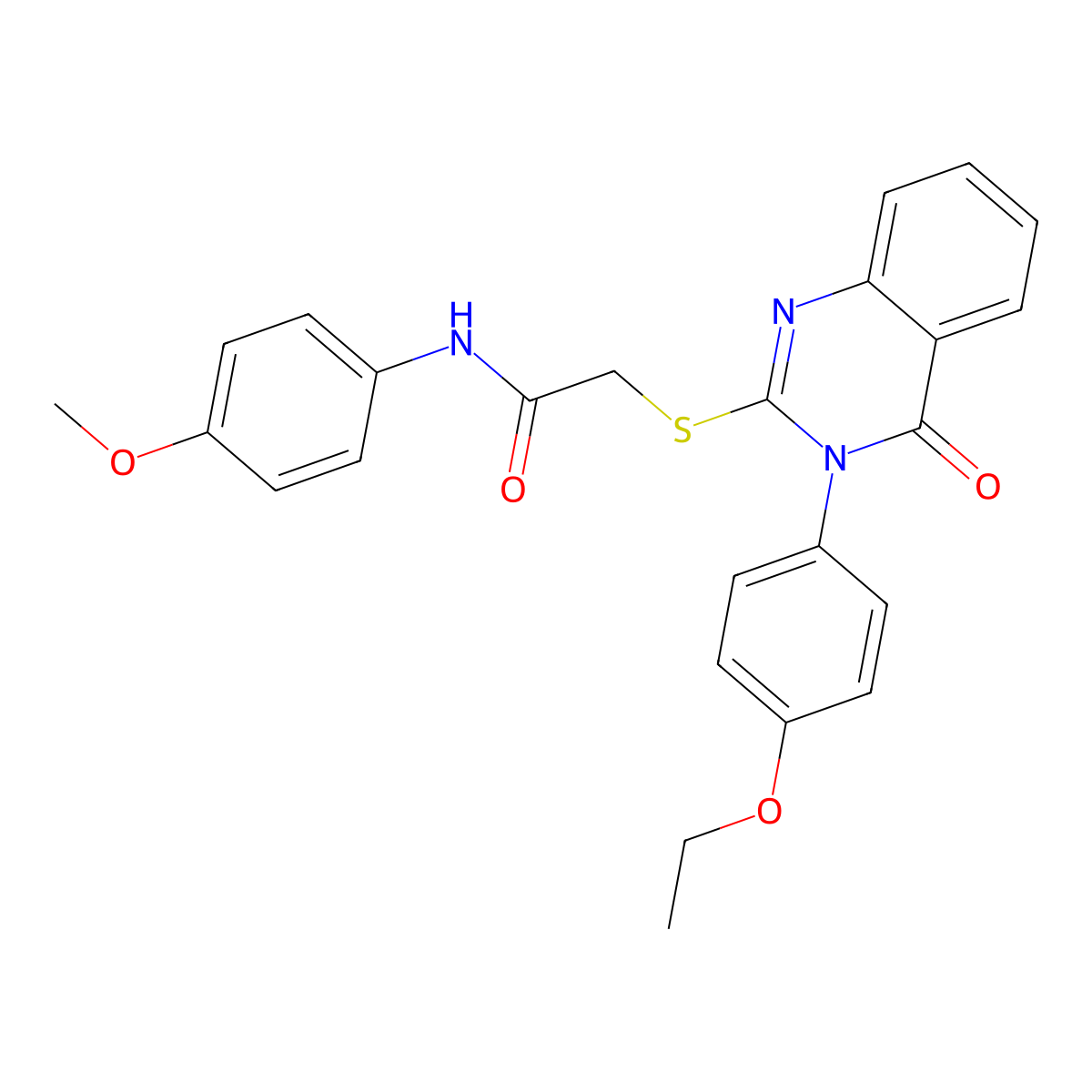 2-{[3-(4-ethoxyphenyl)-4-oxo-3,4-dihydroquinazolin-2-yl]sulfanyl}-N-(4-methoxyphenyl)acetamide molecular structure, CAS 497174-66-0