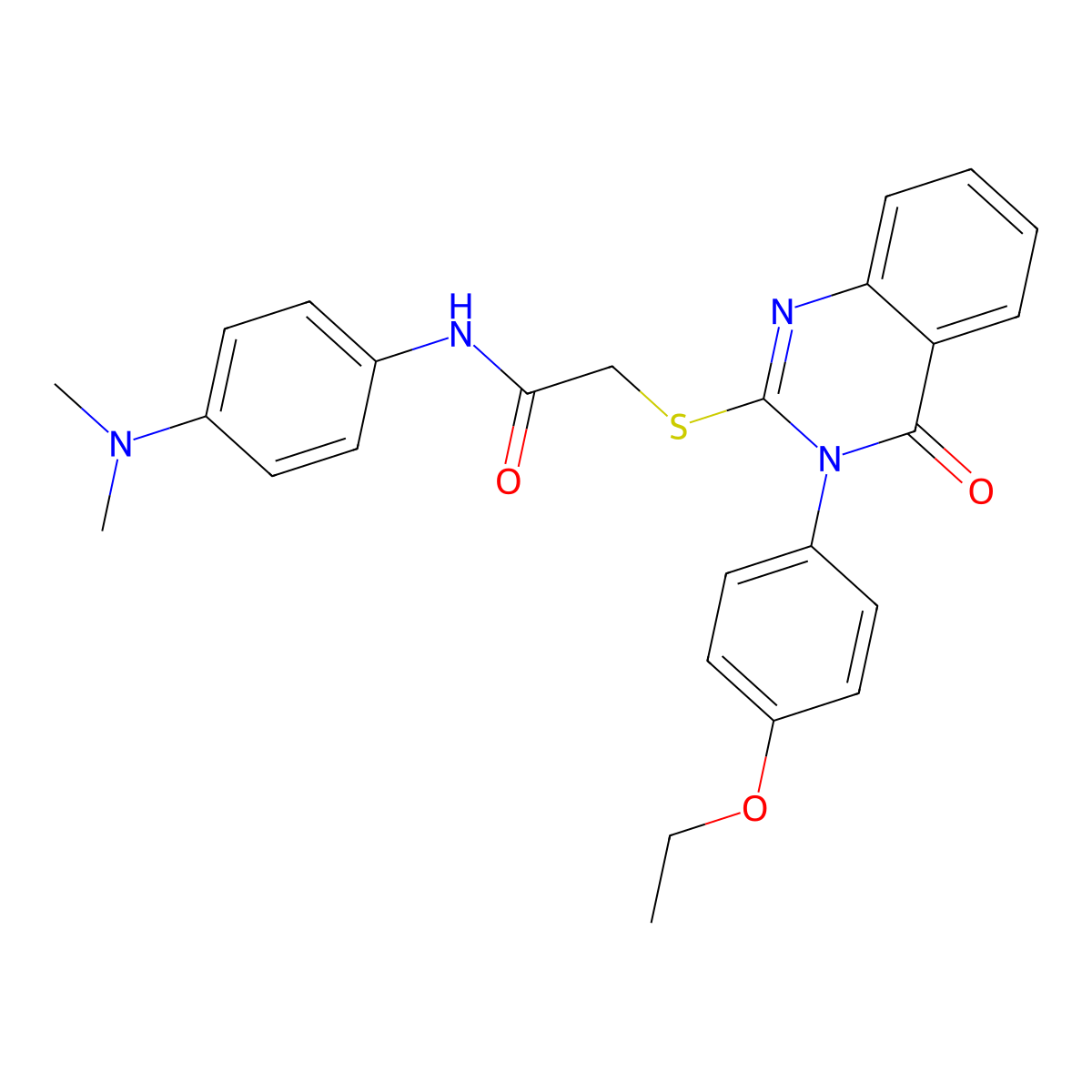 N-[4-(dimethylamino)phenyl]-2-{[3-(4-ethoxyphenyl)-4-oxo-3,4-dihydroquinazolin-2-yl]sulfanyl}acetamide molecular structure, CAS 497174-72-8