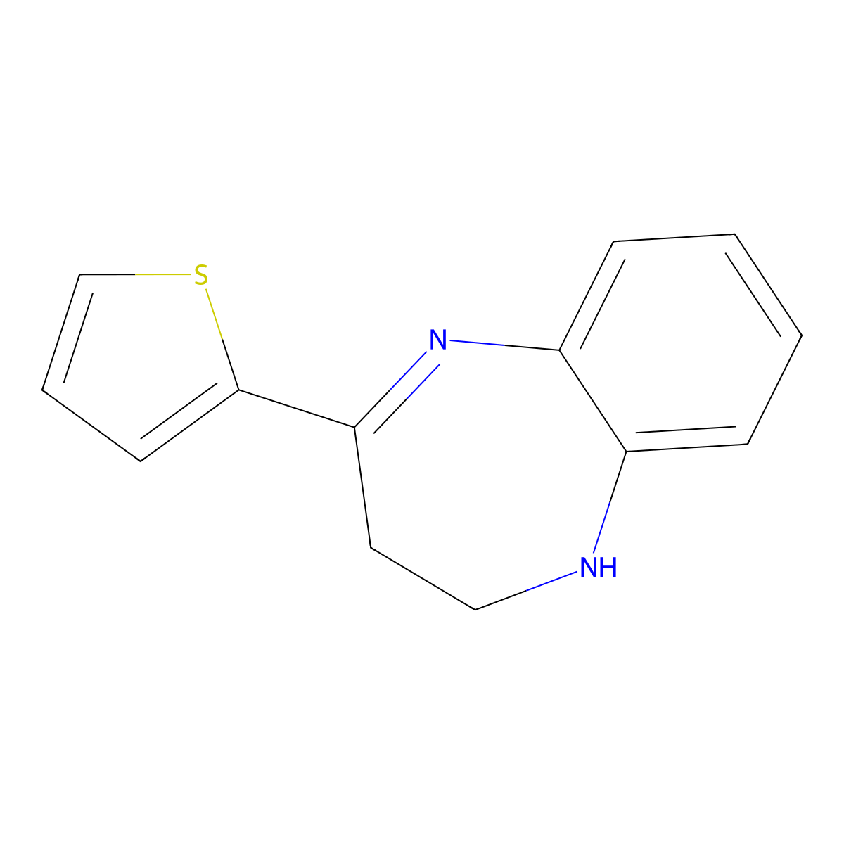 4-(2-Thienyl)-2,3-dihydro-1H-1,5-benzodiazepine molecular structure, CAS 497178-55-9