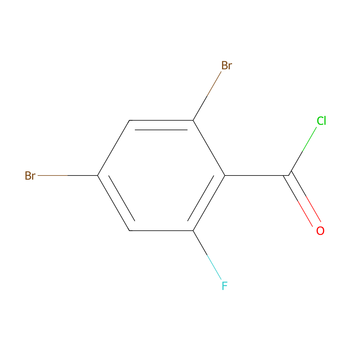 2,4-Dibromo-6-fluorobenzoyl chloride molecular structure, CAS 497181-20-1
