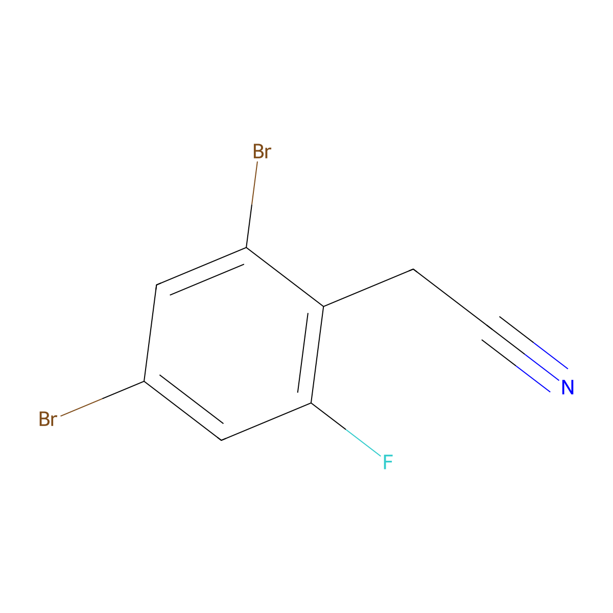 2-(2,4-Dibromo-6-fluorophenyl)acetonitrile molecular structure, CAS 497181-24-5