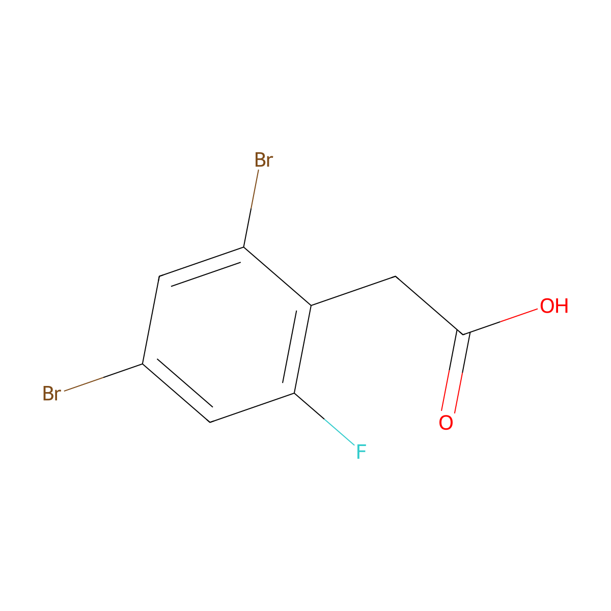 2-(2,4-Dibromo-6-fluorophenyl)acetic acid molecular structure, CAS 497181-25-6