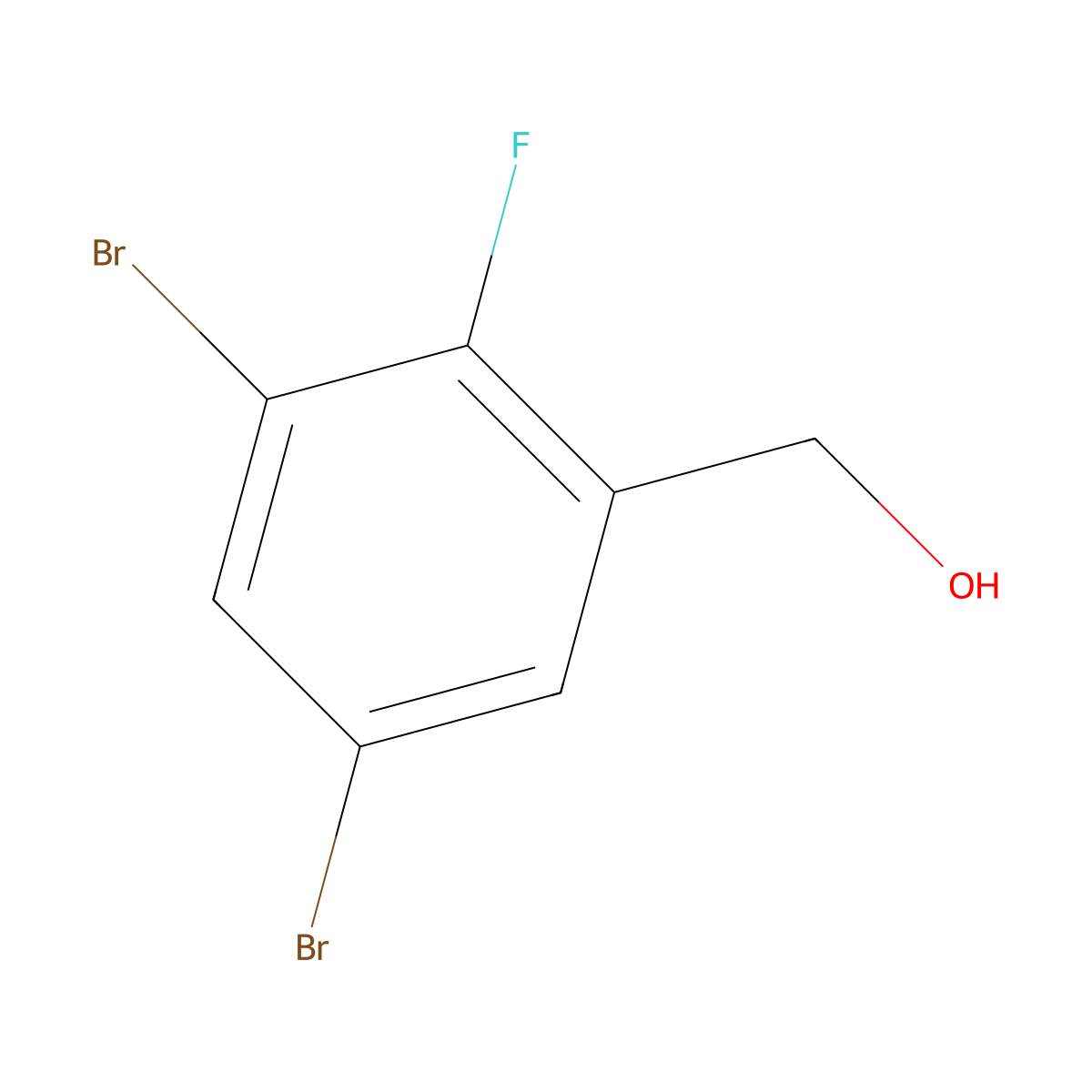 3,5-Dibromo-2-fluorobenzyl alcohol molecular structure, CAS 497181-27-8
