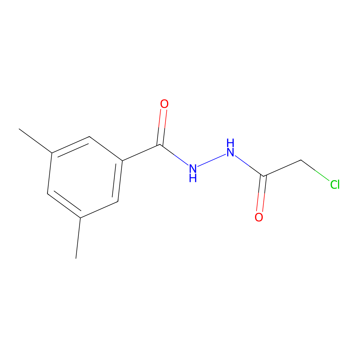 N'-(2-chloroacetyl)-3,5-dimethylbenzohydrazide molecular structure, CAS 497182-08-8