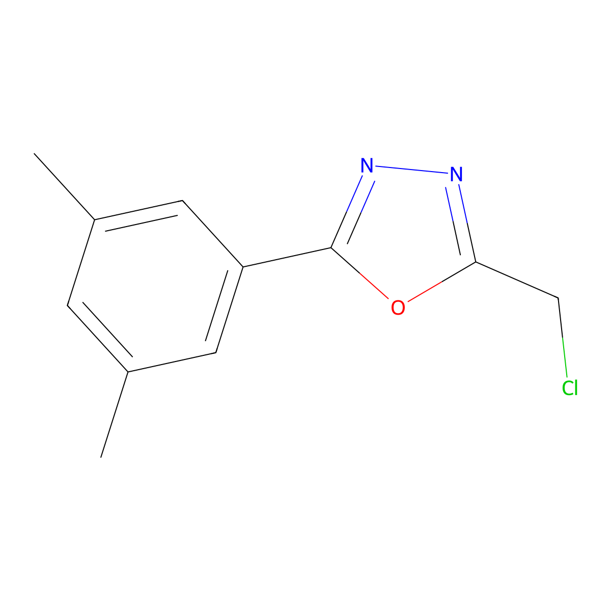 2-(Chloromethyl)-5-(3,5-dimethylphenyl)-1,3,4-oxadiazole molecular structure, CAS 497182-09-9