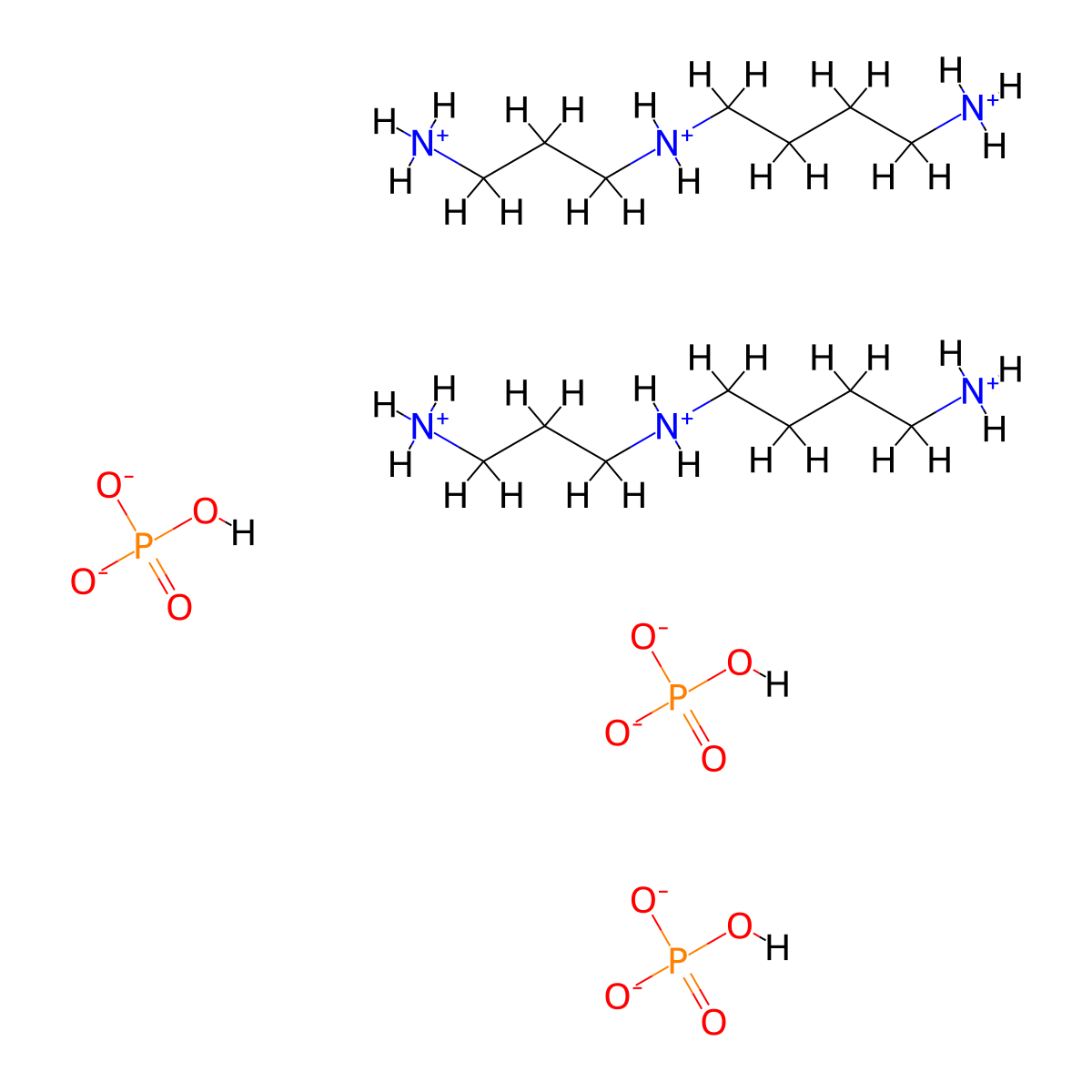 1,4-Butanediamine, N-(3-aminopropyl)-, phosphate (2:3) molecular structure, CAS 49721-50-8