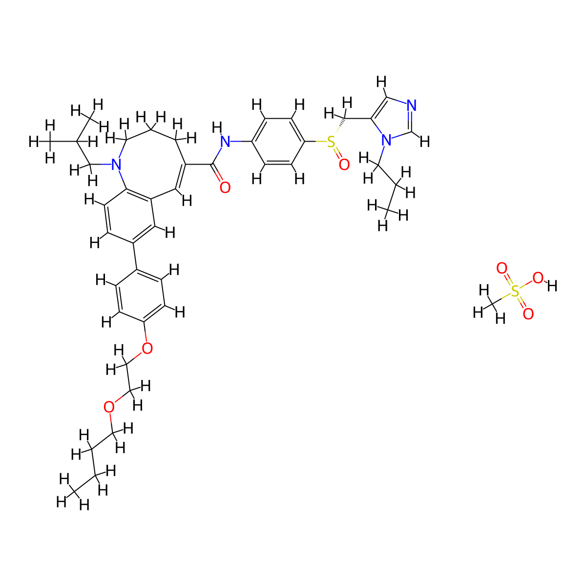 Cenicriviroc mesylate molecular structure, CAS 497223-28-6