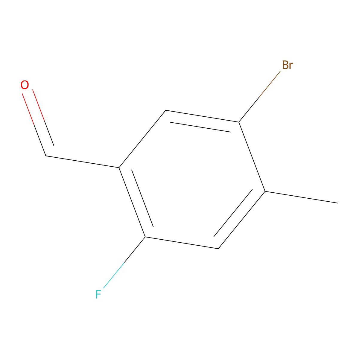 5-Bromo-2-fluoro-4-methylbenzaldehyde molecular structure, CAS 497224-12-1