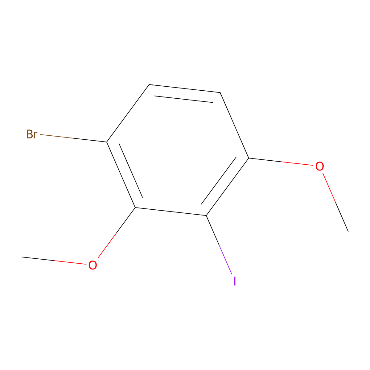 1-Bromo-3-iodo-2,4-dimethoxybenzene molecular structure, CAS 497224-61-0