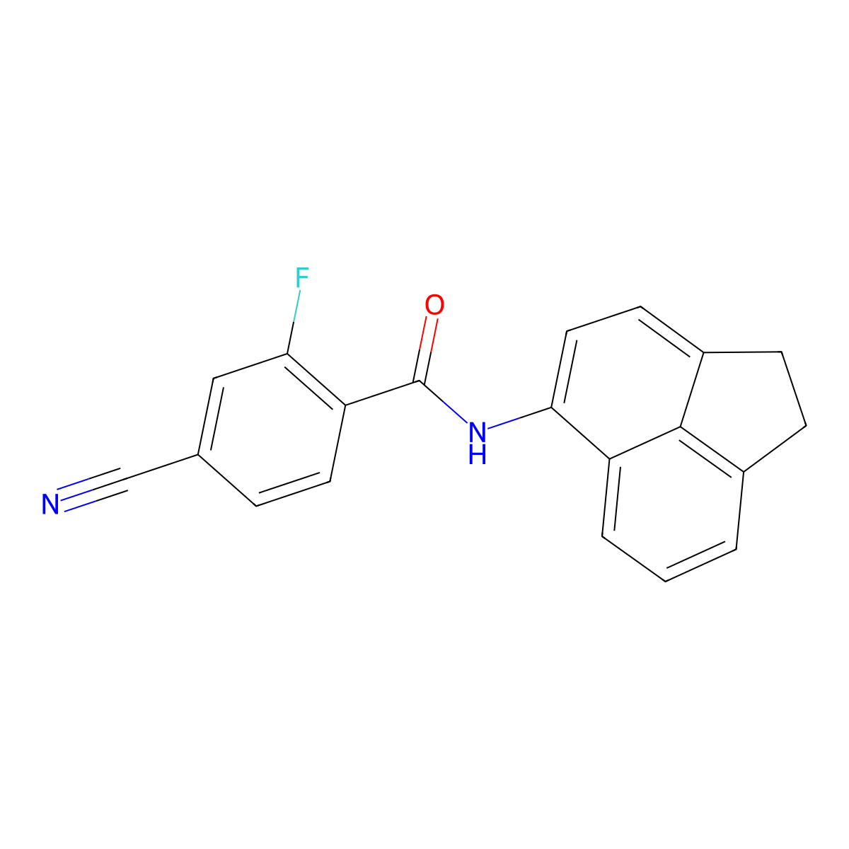 4-cyano-N-(1,2-dihydroacenaphthylen-5-yl)-2-fluorobenzamide molecular structure, CAS 497224-88-1