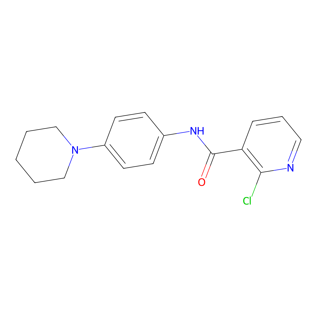 2-chloro-N-(4-piperidinophenyl)nicotinamide molecular structure, CAS 497224-98-3