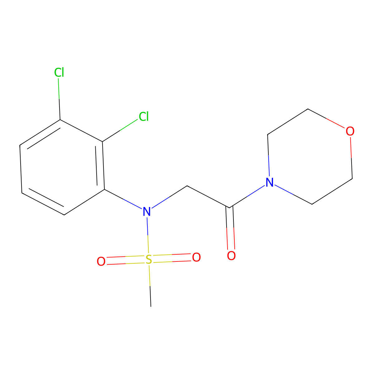 N-(2,3-dichlorophenyl)-N-(2-morpholin-4-yl-2-oxoethyl)methanesulfonamide molecular structure, CAS 497225-19-1