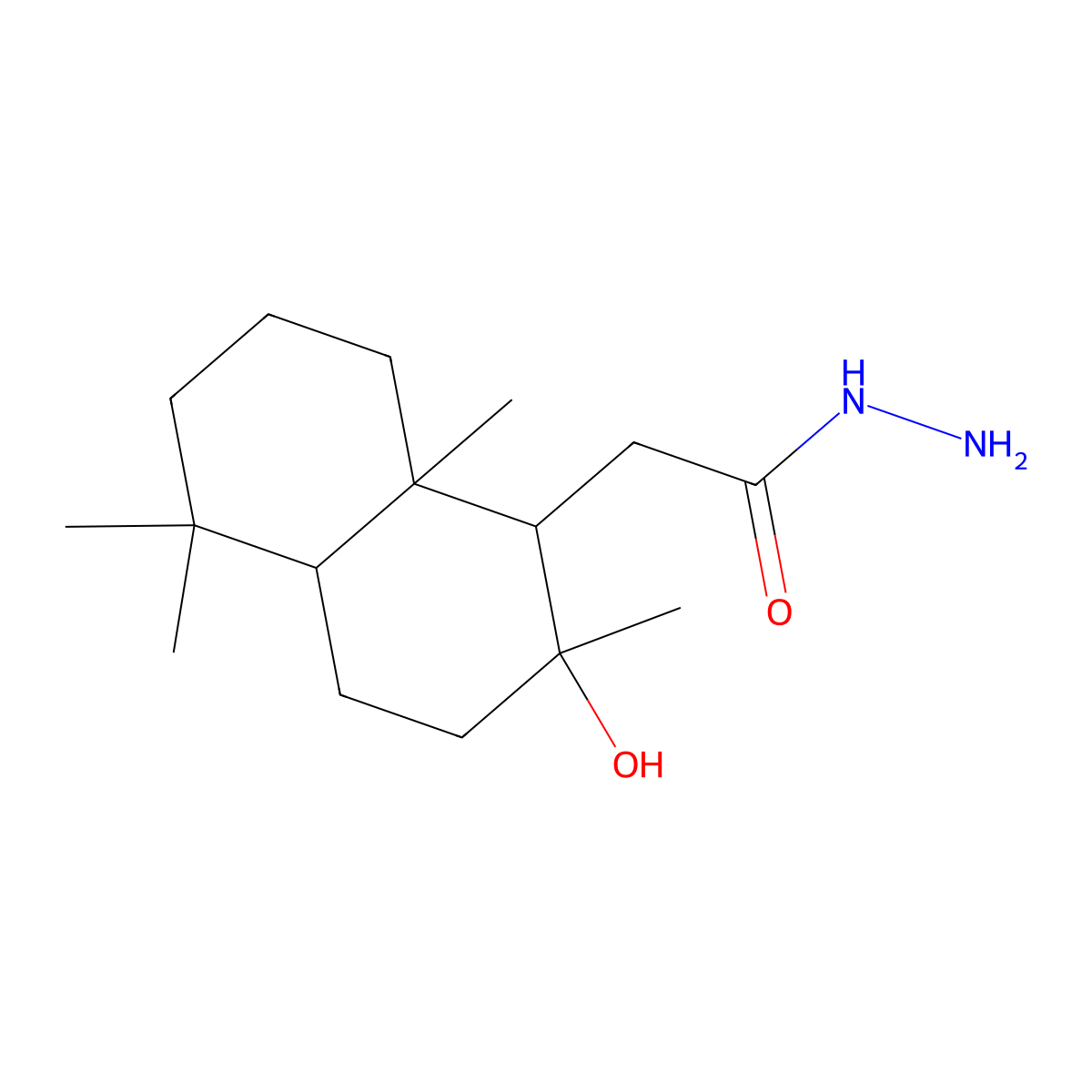 2-(2-Hydroxy-2,5,5,8a-tetramethyldecahydronaphthalen-1-yl)acetohydrazide molecular structure, CAS 497226-66-1