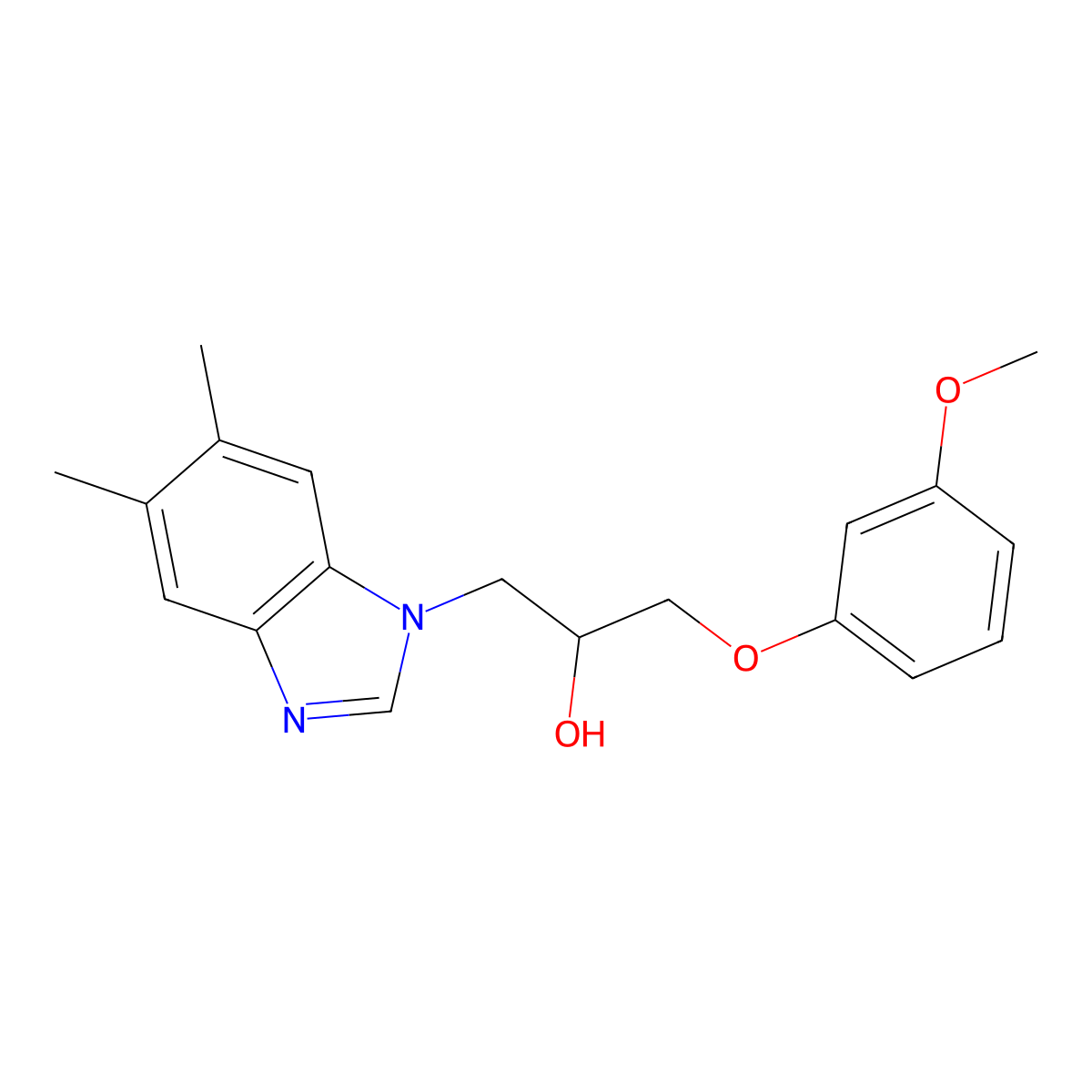 1-(5,6-dimethyl-1H-benzimidazol-1-yl)-3-(3-methoxyphenoxy)propan-2-ol molecular structure, CAS 497228-17-8