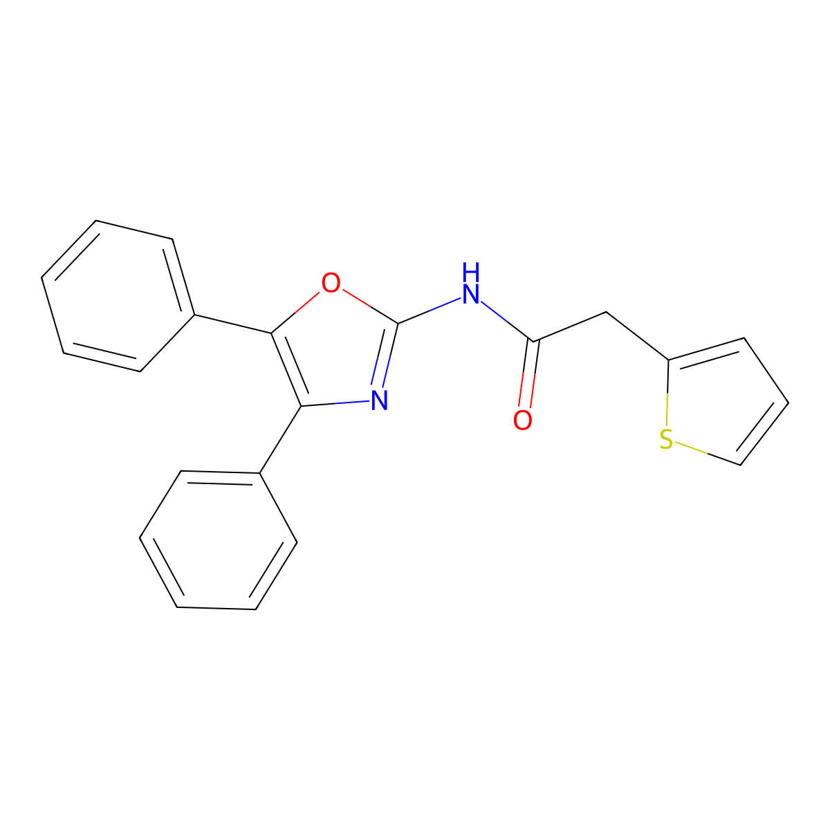 N-(4,5-diphenyl-1,3-oxazol-2-yl)-2-(thiophen-2-yl)acetamide molecular structure, CAS 497228-60-1