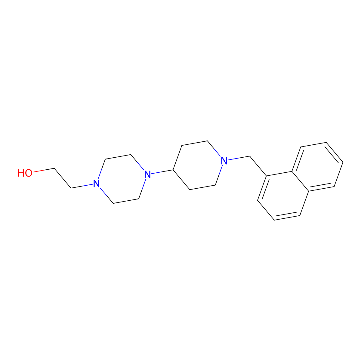 2-[4-[1-(Naphthalen-1-ylmethyl)piperidin-4-yl]piperazin-1-yl]ethanol molecular structure, CAS 497229-03-5