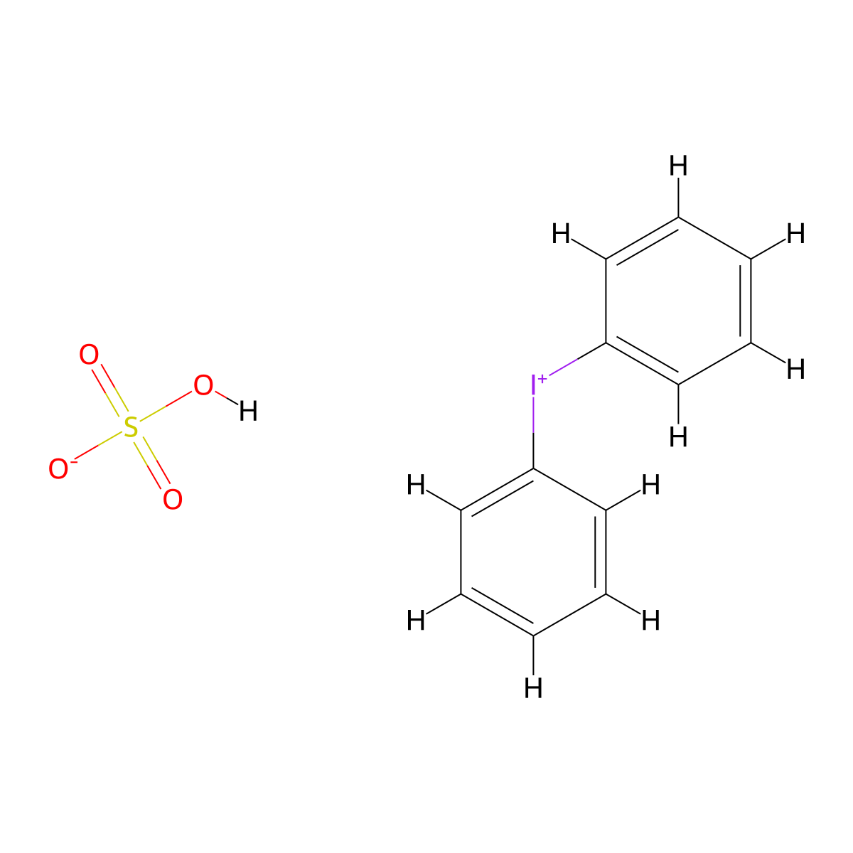 Iodonium, diphenyl-, sulfate (1:1) molecular structure, CAS 49723-69-5