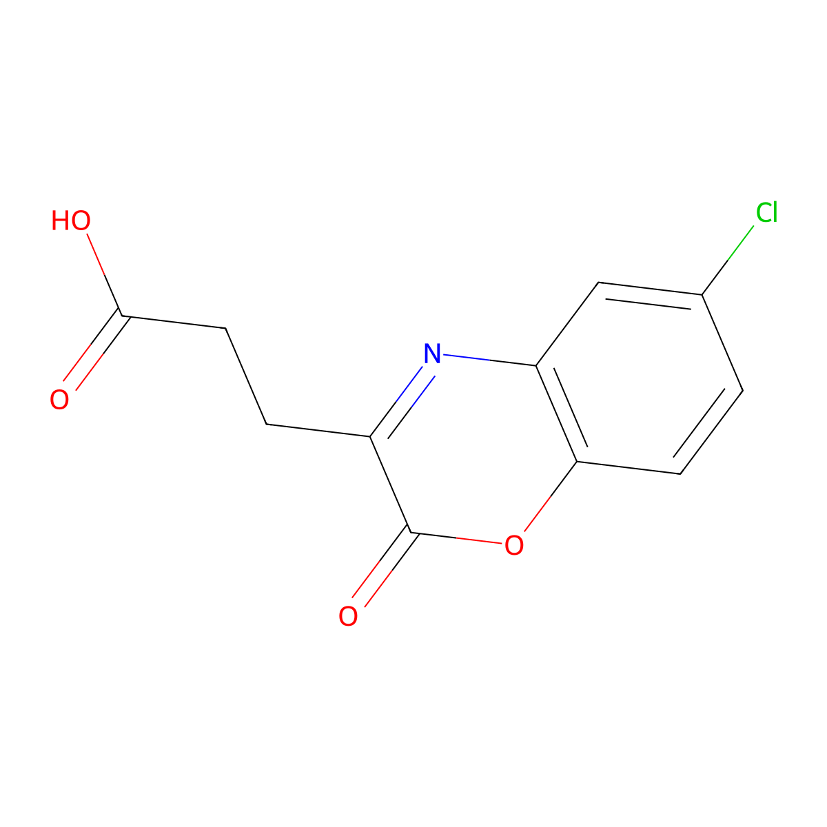 3-(6-chloro-2-oxo-2H-1,4-benzoxazin-3-yl)propanoic acid molecular structure, CAS 497230-07-6