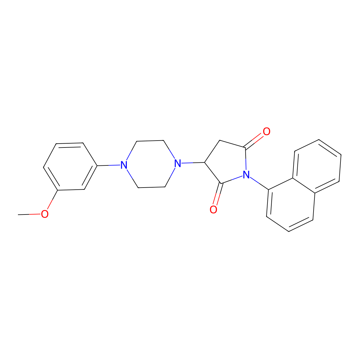 3-[4-(3-Methoxyphenyl)piperazin-1-yl]-1-(naphthalen-1-yl)pyrrolidine-2,5-dione molecular structure, CAS 497231-88-6