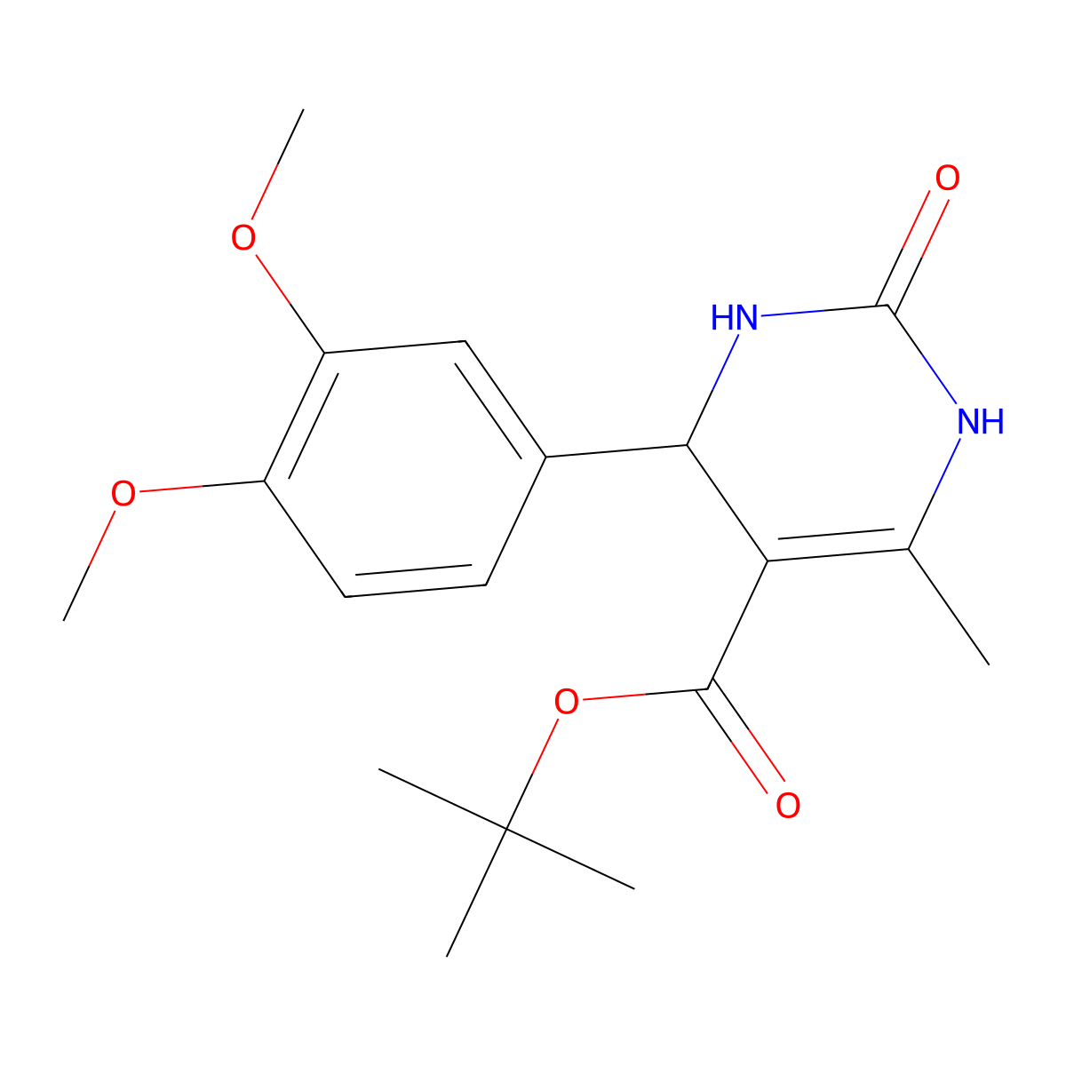 Tert-butyl 4-(3,4-dimethoxyphenyl)-6-methyl-2-oxo-1,2,3,4-tetrahydropyrimidine-5-carboxylate molecular structure, CAS 497232-25-4