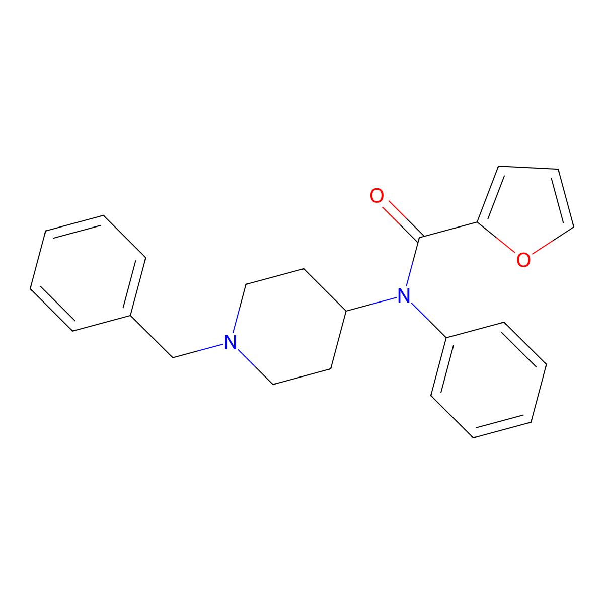 Benzyl furanyl fentanyl molecular structure, CAS 497240-21-8