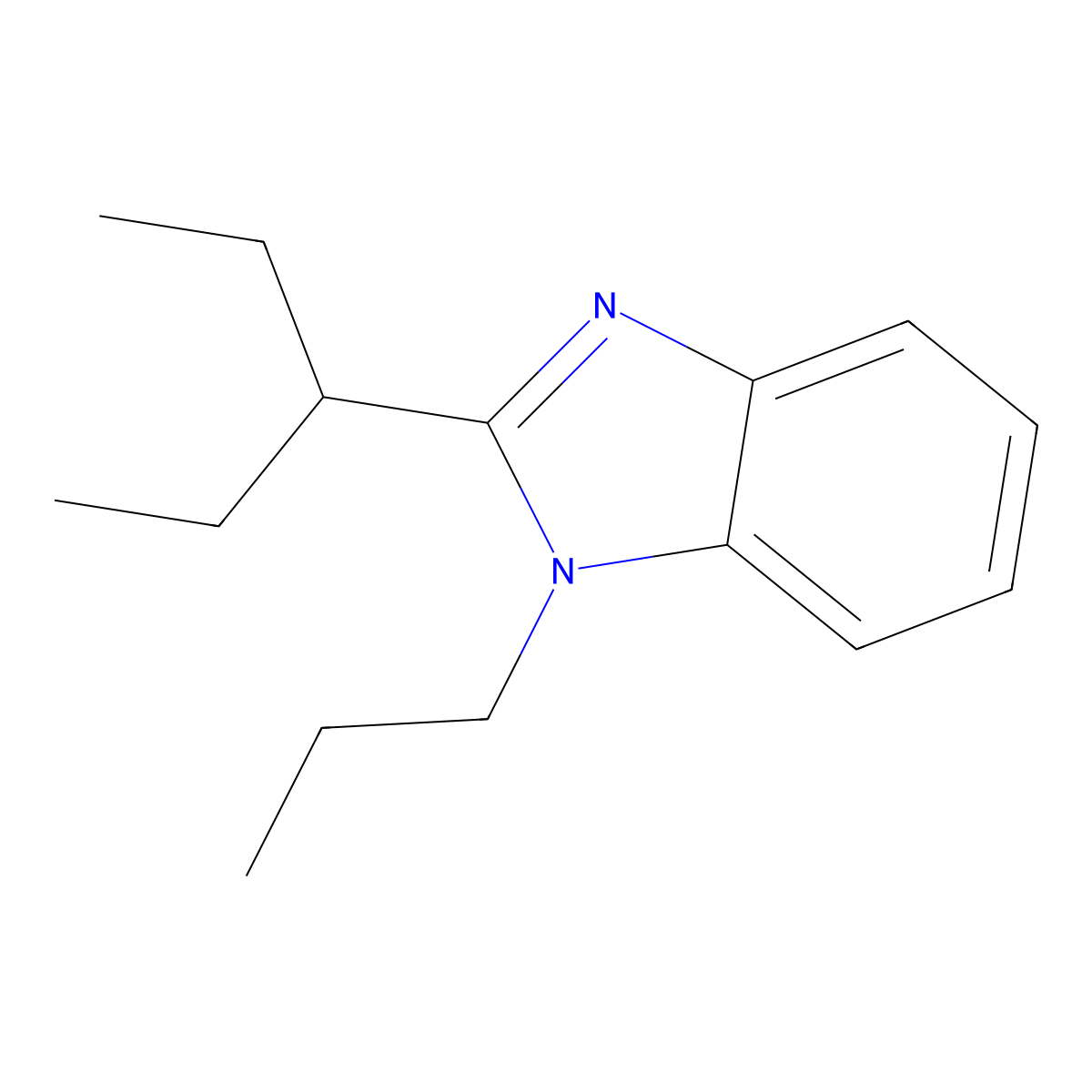 2-Pentan-3-yl-1-propylbenzimidazole molecular structure, CAS 497240-49-0