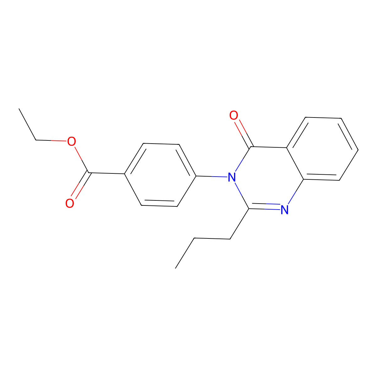 ethyl 4-(4-oxo-2-propylquinazolin-3(4H)-yl)benzoate molecular structure, CAS 497240-62-7