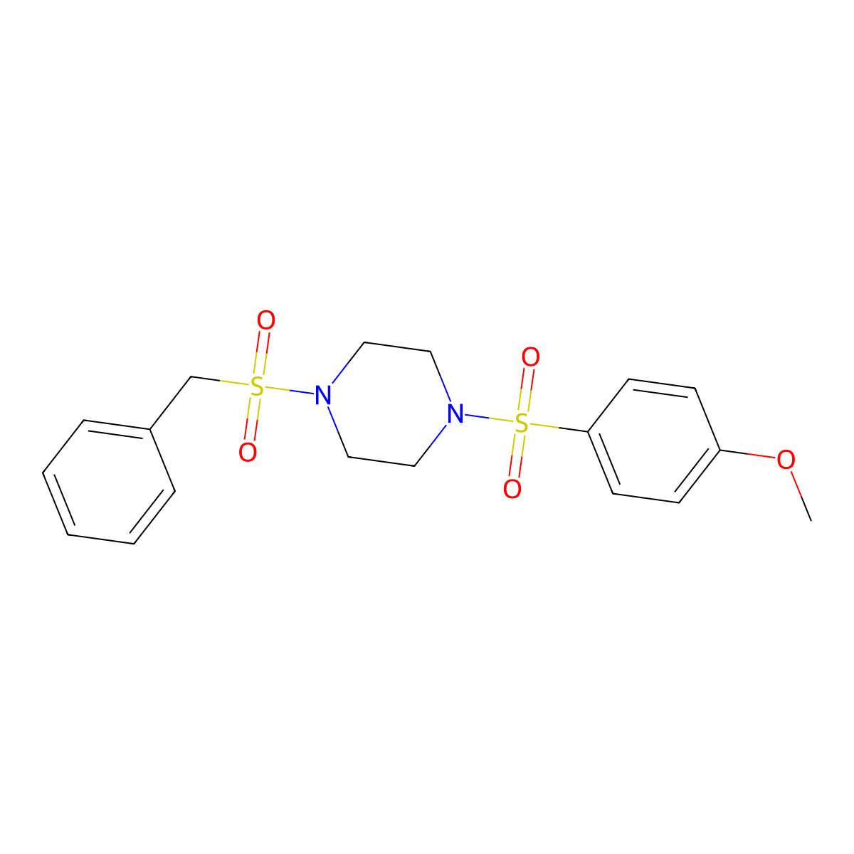1-(Benzylsulfonyl)-4-[(4-methoxyphenyl)sulfonyl]piperazine molecular structure, CAS 497241-16-4