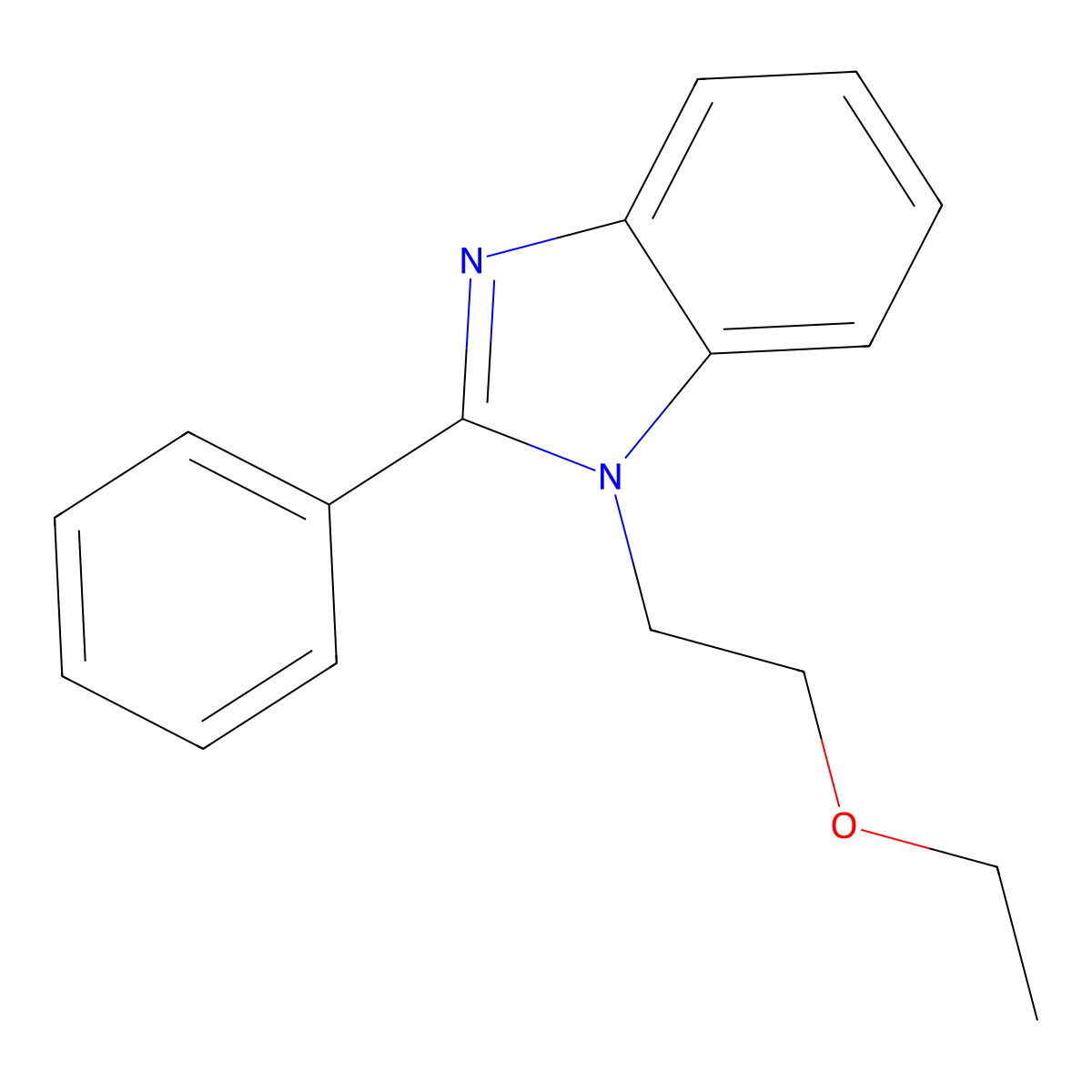 1-(2-Ethoxyethyl)-2-phenylbenzimidazole molecular structure, CAS 497241-32-4