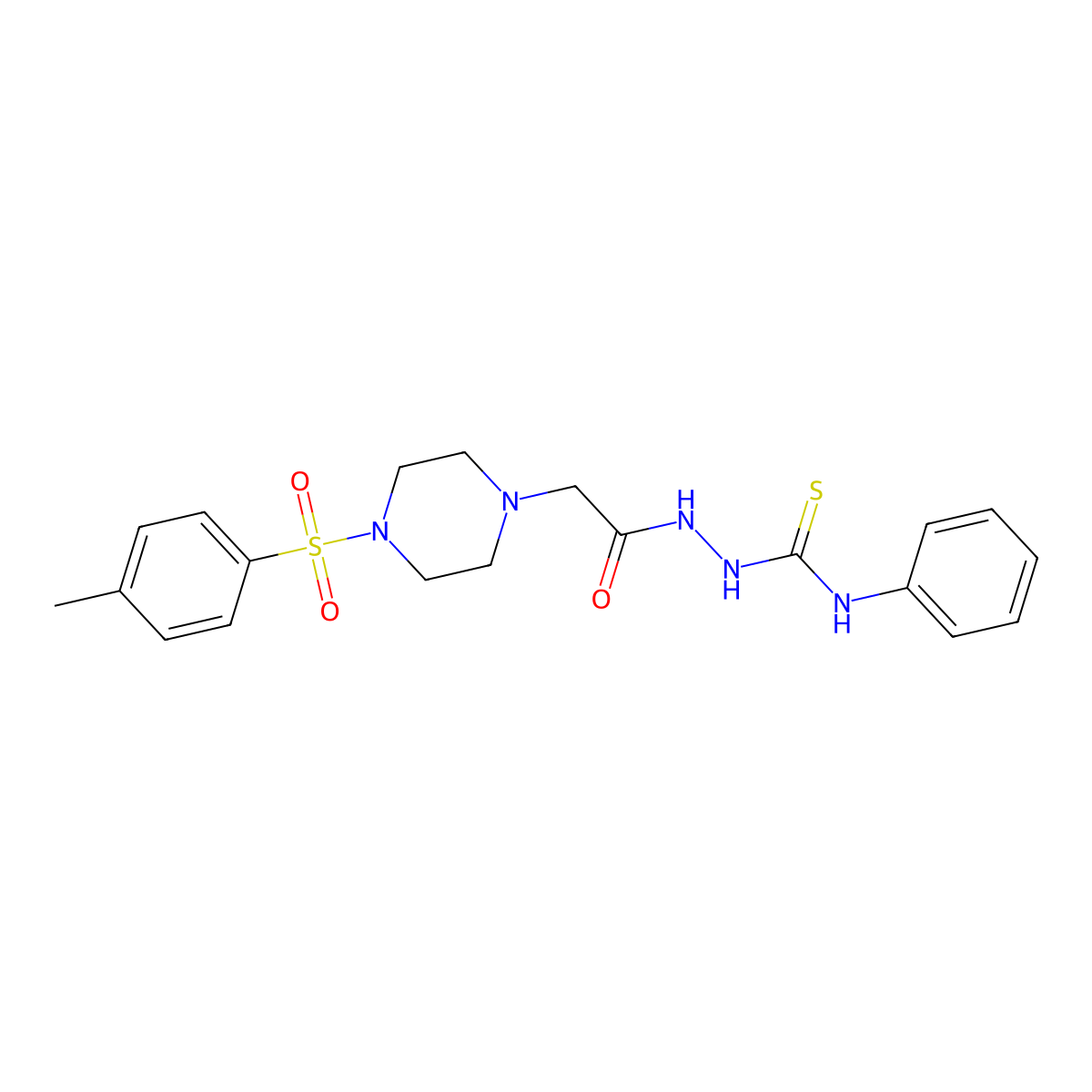 2-({4-[(4-methylphenyl)sulfonyl]piperazin-1-yl}acetyl)-N-phenylhydrazinecarbothioamide molecular structure, CAS 497242-09-8