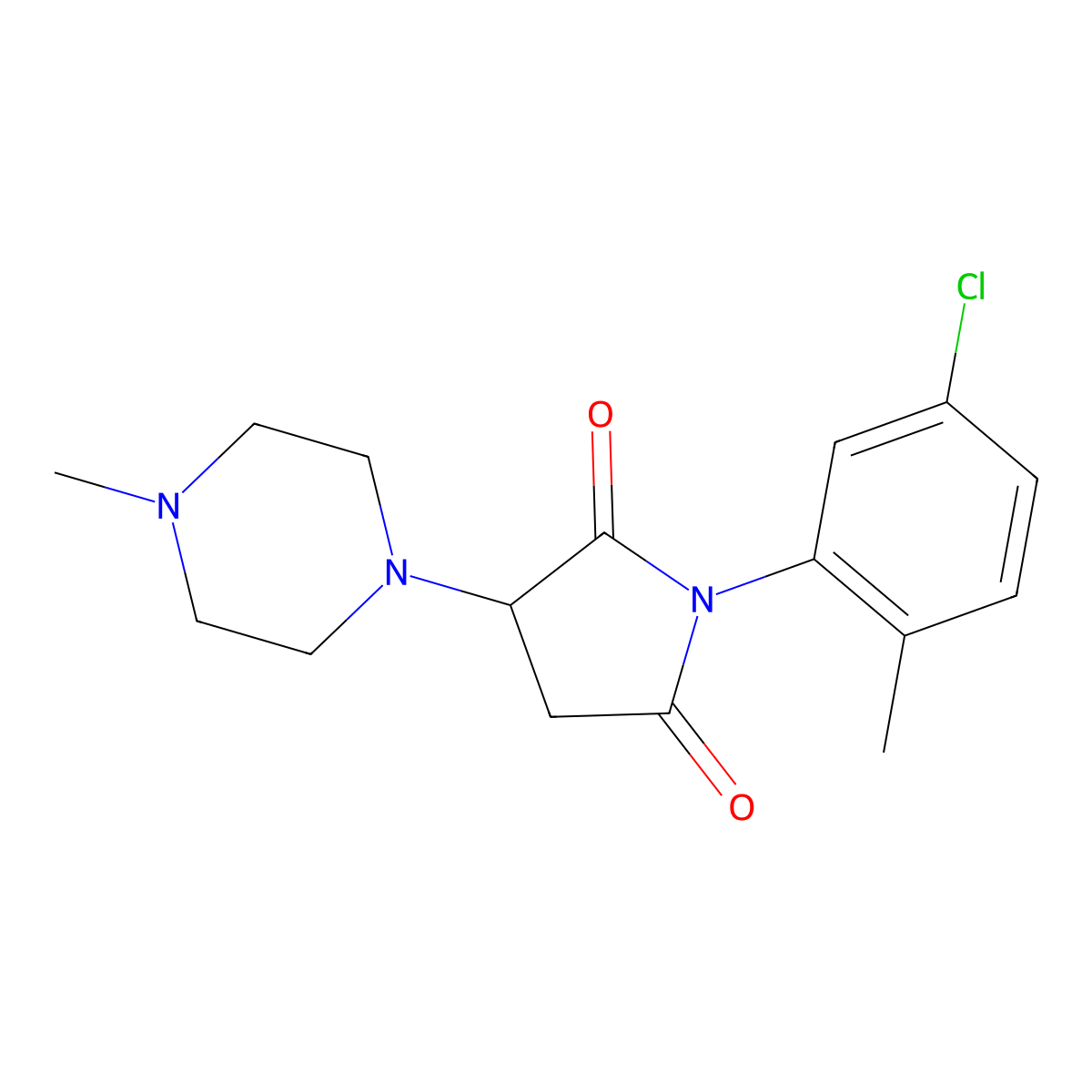 1-(5-Chloro-2-methylphenyl)-3-(4-methylpiperazin-1-yl)pyrrolidine-2,5-dione molecular structure, CAS 497242-26-9