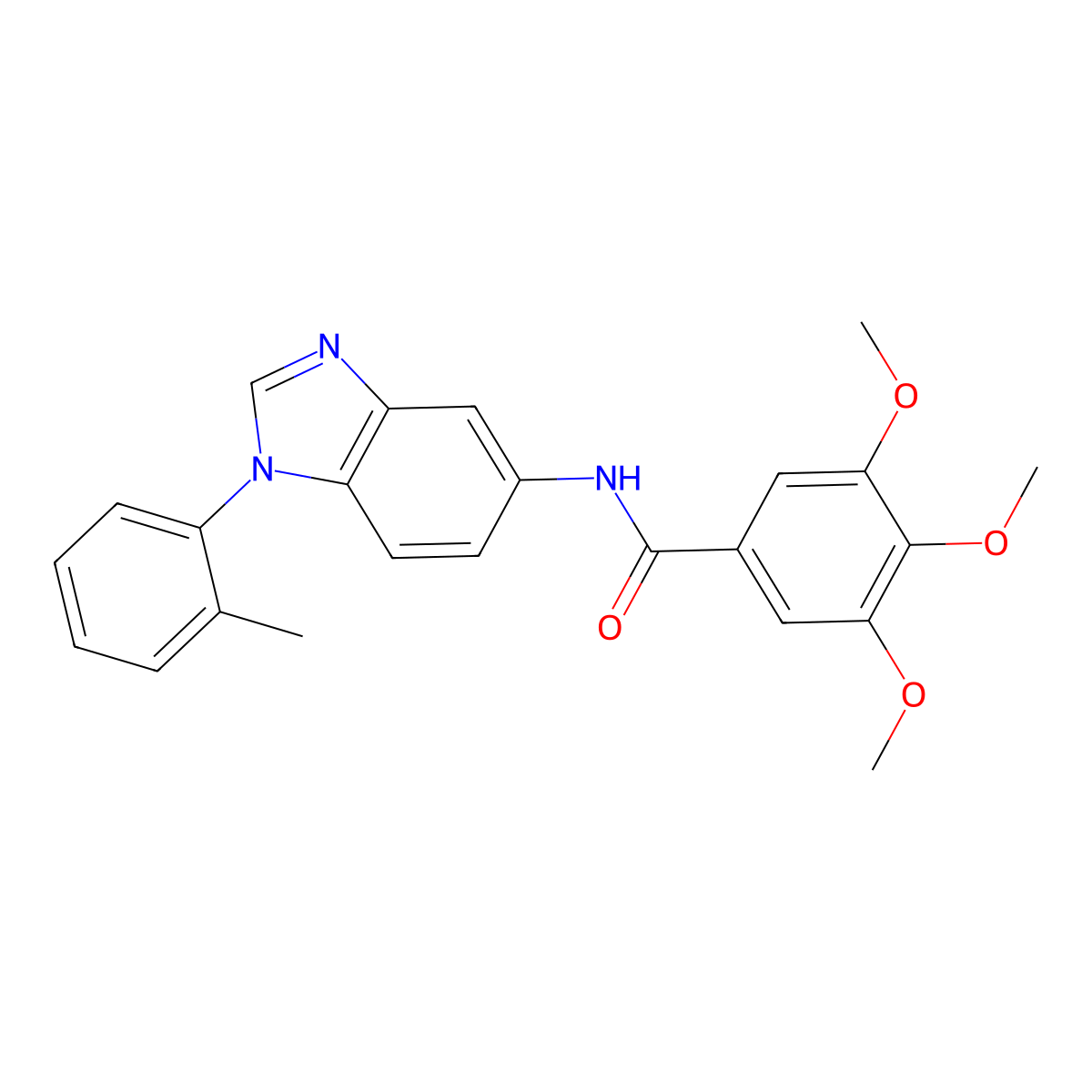3,4,5-trimethoxy-N-[1-(2-methylphenyl)benzimidazol-5-yl]benzamide molecular structure, CAS 497242-50-9