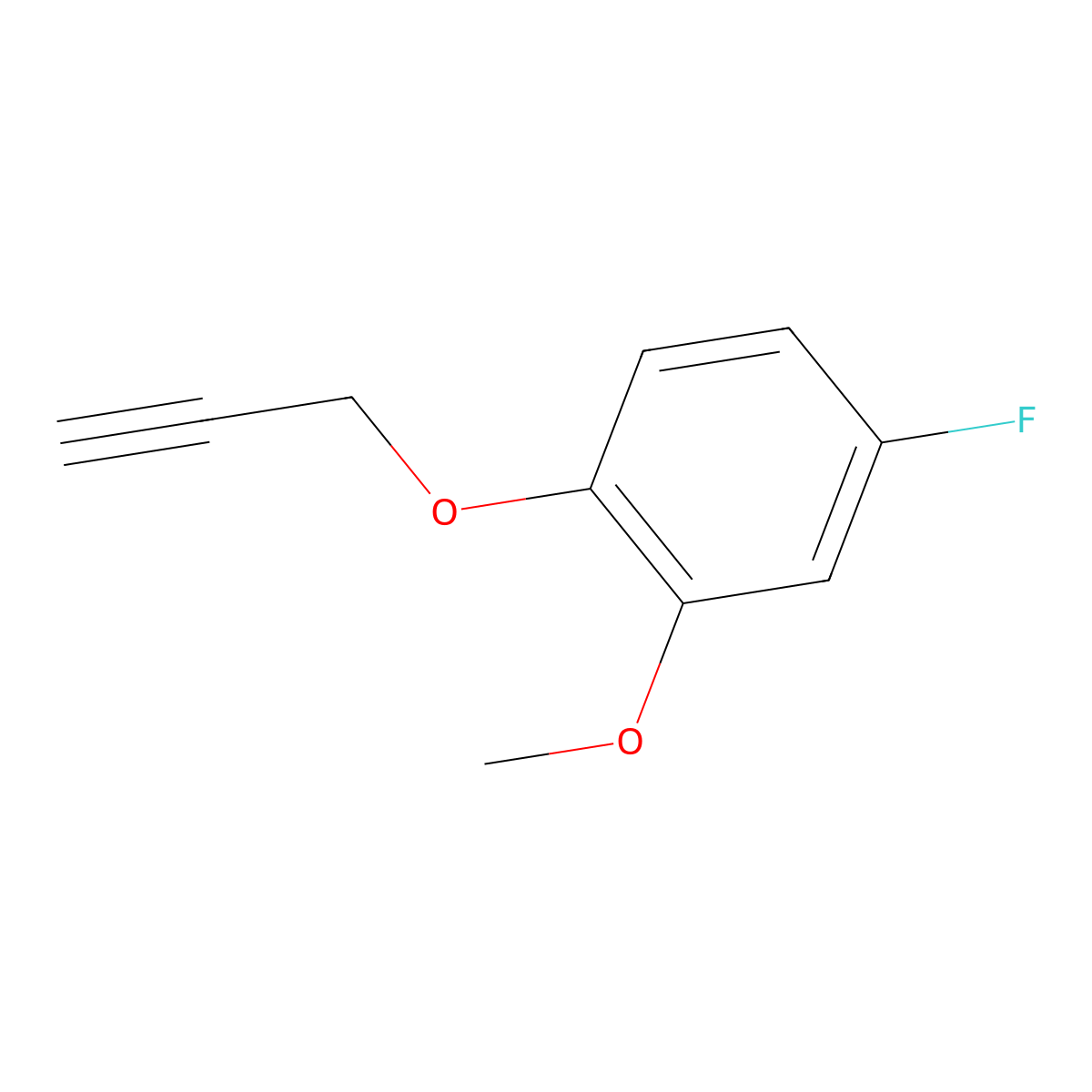 4-Fluoro-2-methoxy-(prop-2-ynyloxy)-benzene molecular structure, CAS 497242-89-4