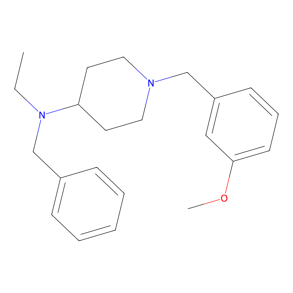 N-benzyl-N-ethyl-1-[(3-methoxyphenyl)methyl]piperidin-4-amine molecular structure, CAS 497245-24-6