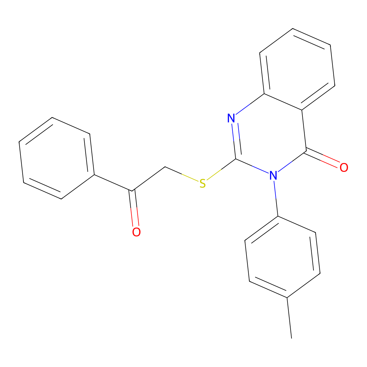 3-(4-Methylphenyl)-2-phenacylsulfanylquinazolin-4-one molecular structure, CAS 497245-95-1