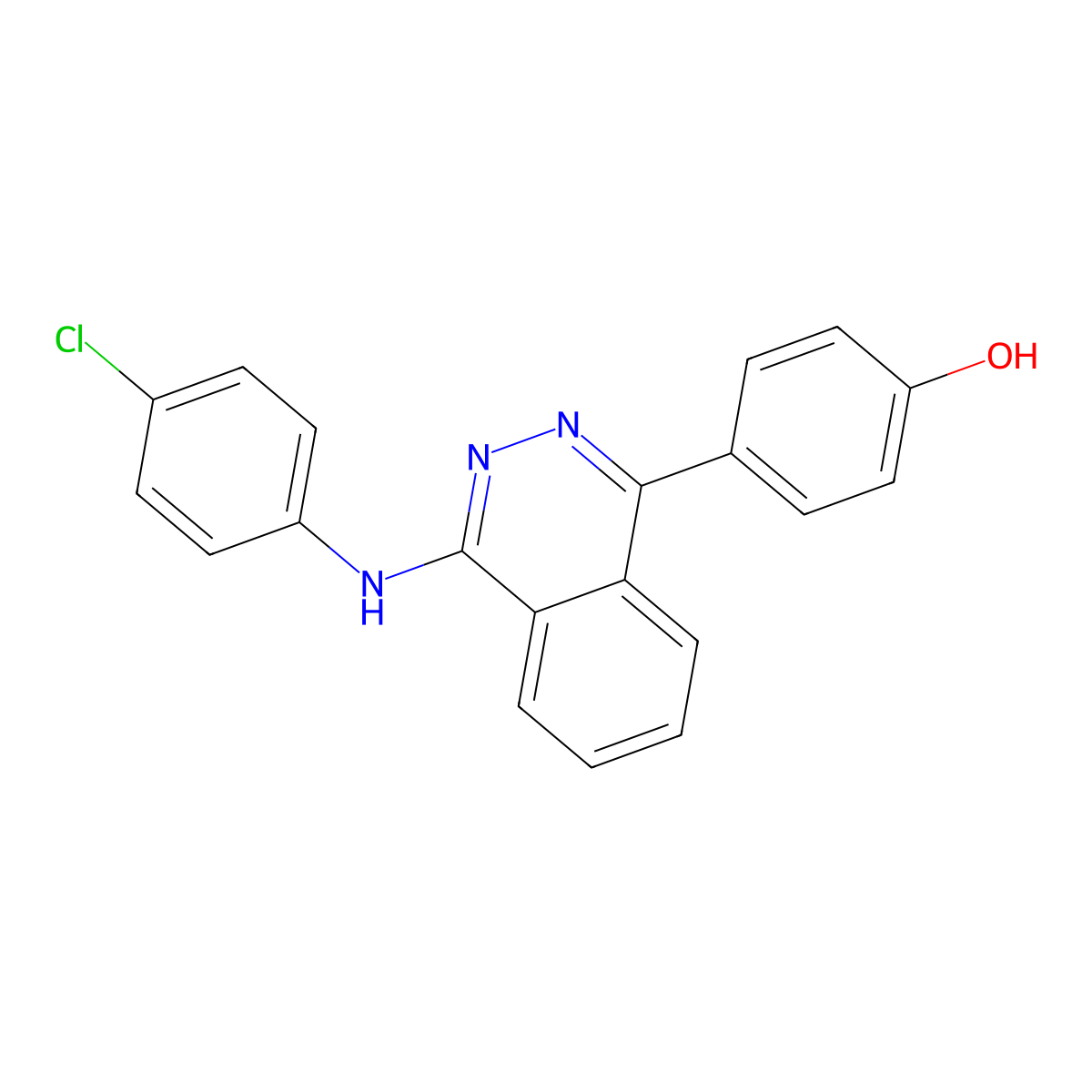 4-(4-((4-Chlorophenyl)amino)phthalazin-1-yl)phenol molecular structure, CAS 497246-01-2