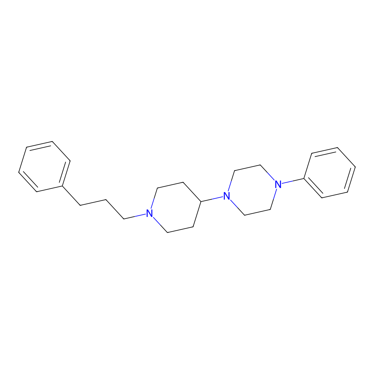 1-Phenyl-4-[1-(3-phenylpropyl)piperidin-4-yl]piperazine molecular structure, CAS 497246-84-1
