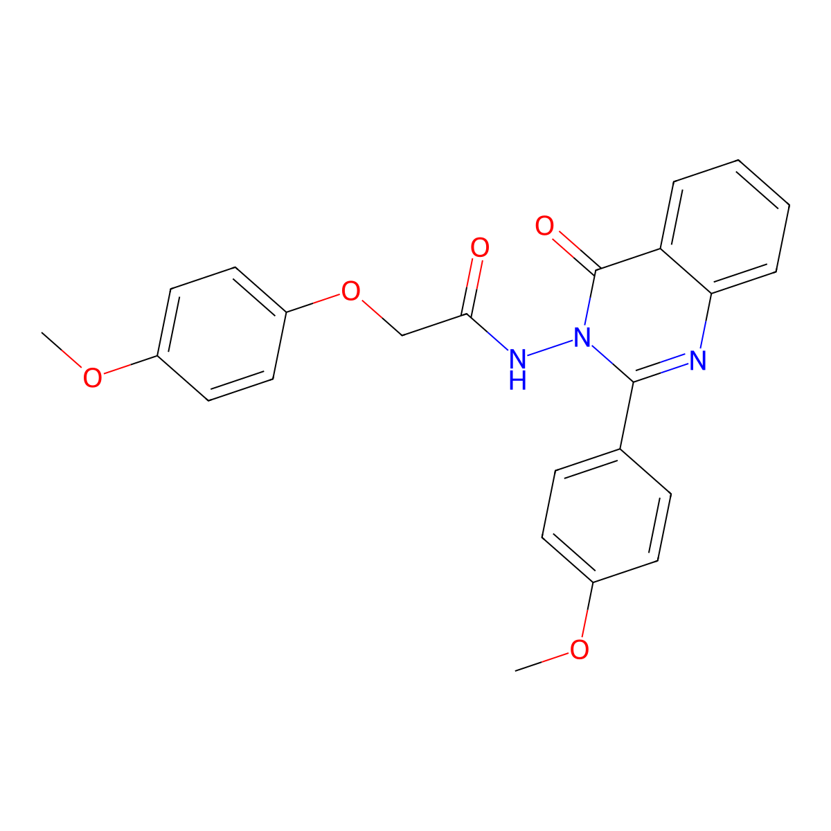 2-(4-methoxyphenoxy)-N-[2-(4-methoxyphenyl)-4-oxoquinazolin-3(4H)-yl]acetamide molecular structure, CAS 497246-93-2