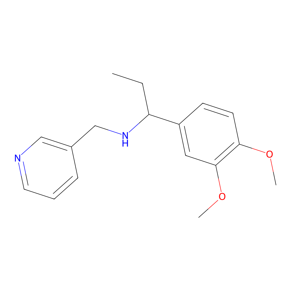 1-(3,4-dimethoxyphenyl)-N-(pyridin-3-ylmethyl)propan-1-amine molecular structure, CAS 497246-99-8