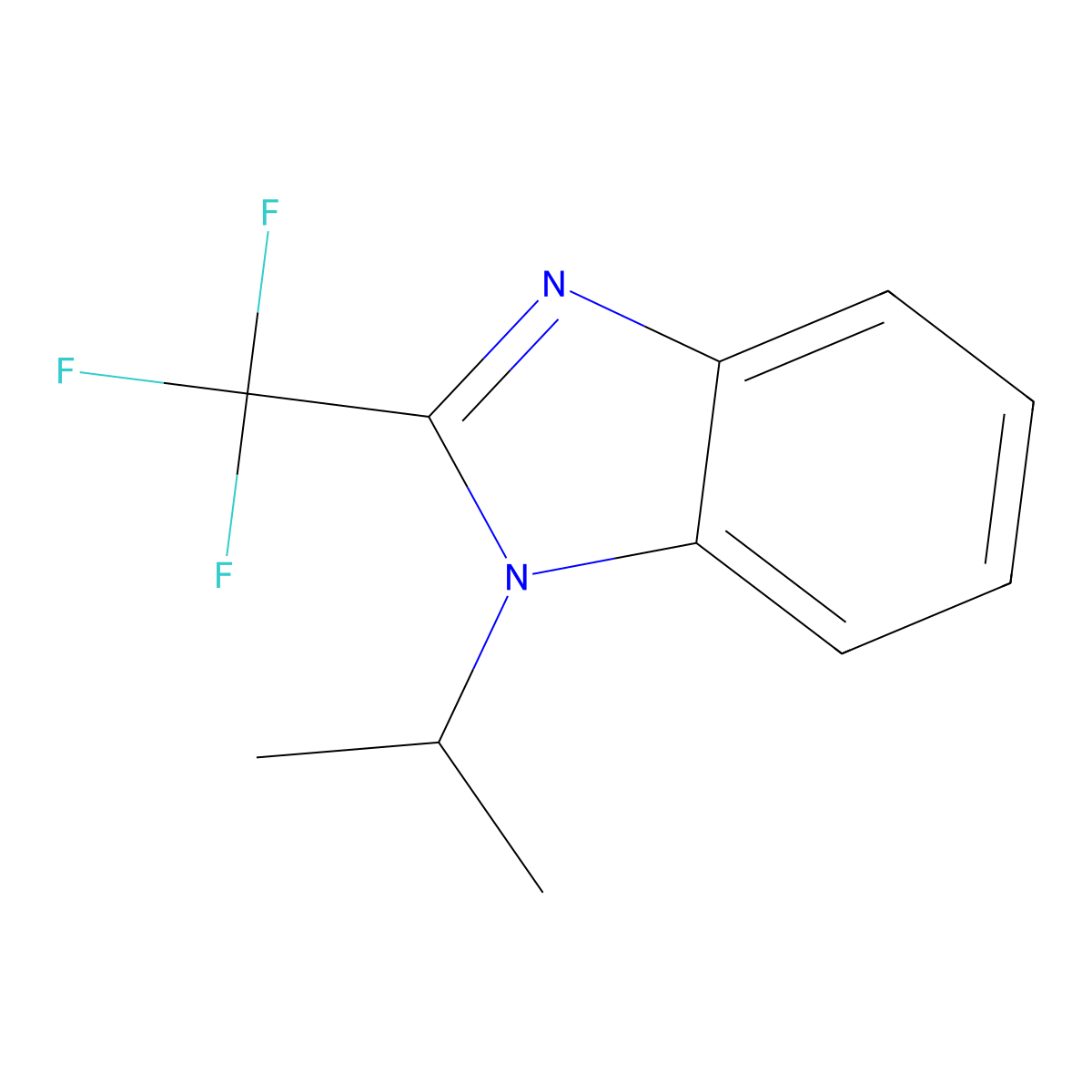 1-Propan-2-yl-2-(trifluoromethyl)benzimidazole molecular structure, CAS 497247-05-9