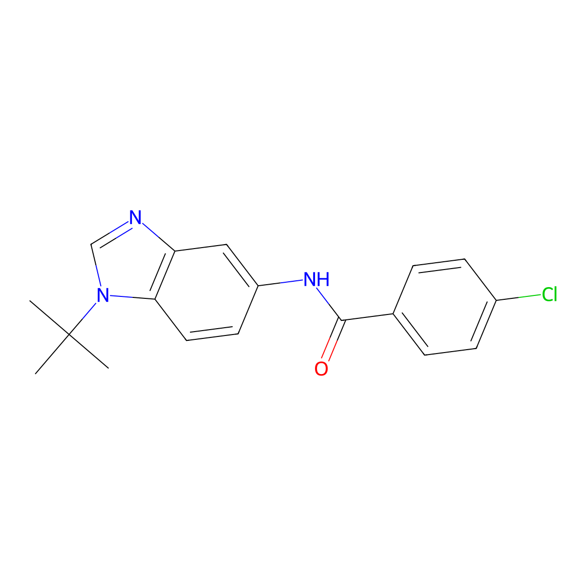 N-(1-tert-butylbenzimidazol-5-yl)-4-chlorobenzamide molecular structure, CAS 497247-81-1