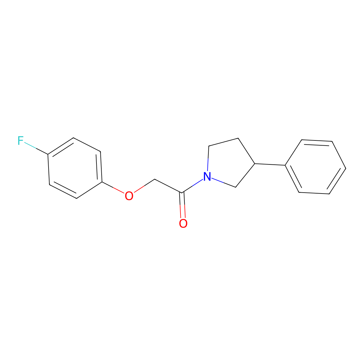 2-(4-Fluorophenoxy)-1-(3-phenylpyrrolidin-1-yl)ethanone molecular structure, CAS 497247-87-7