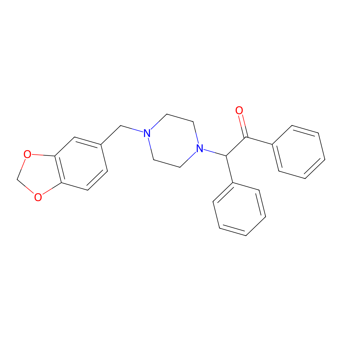 2-[4-(1,3-Benzodioxol-5-ylmethyl)piperazin-1-yl]-1,2-diphenylethanone molecular structure, CAS 497248-12-1