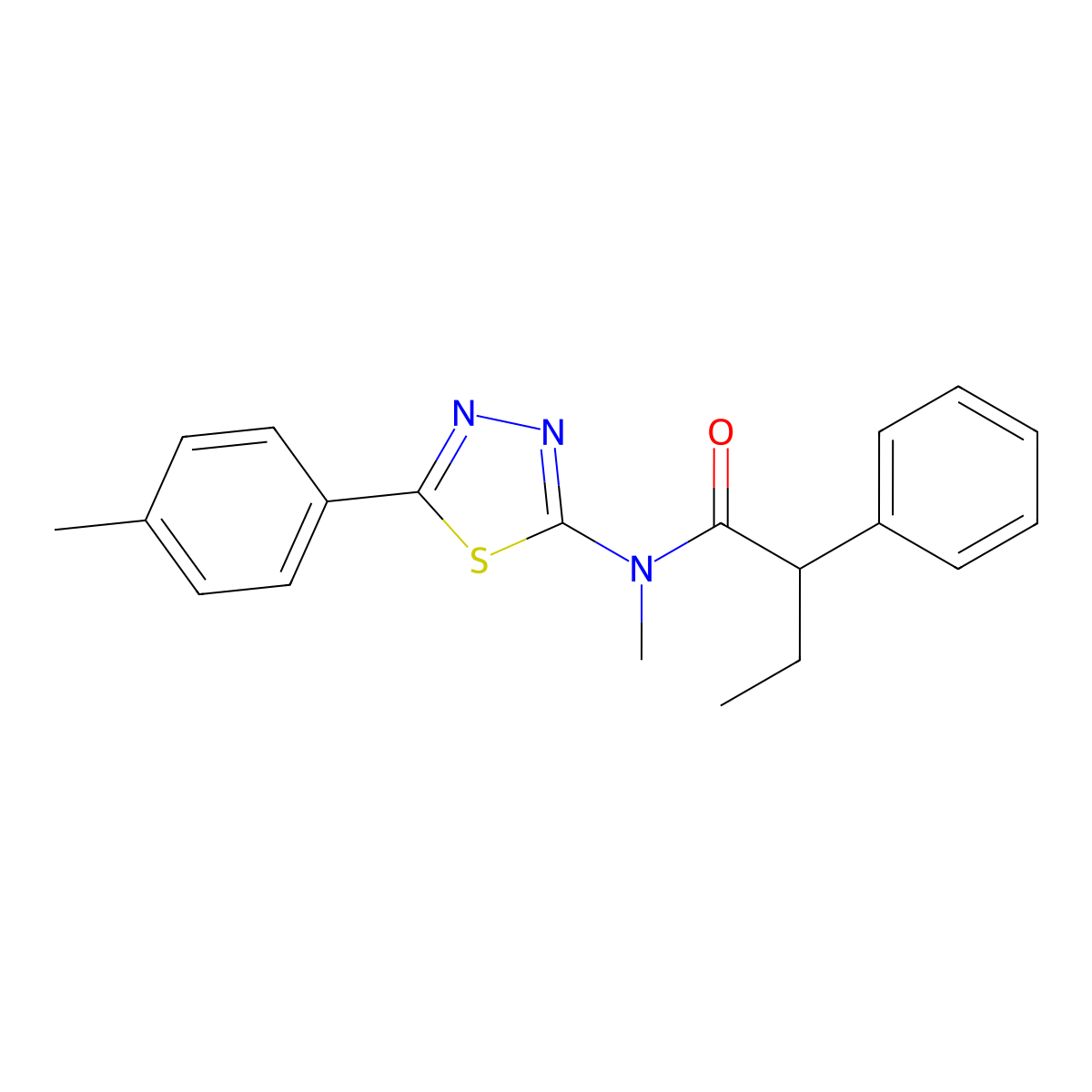 N-methyl-N-[5-(4-methylphenyl)-1,3,4-thiadiazol-2-yl]-2-phenylbutanamide molecular structure, CAS 497248-66-5