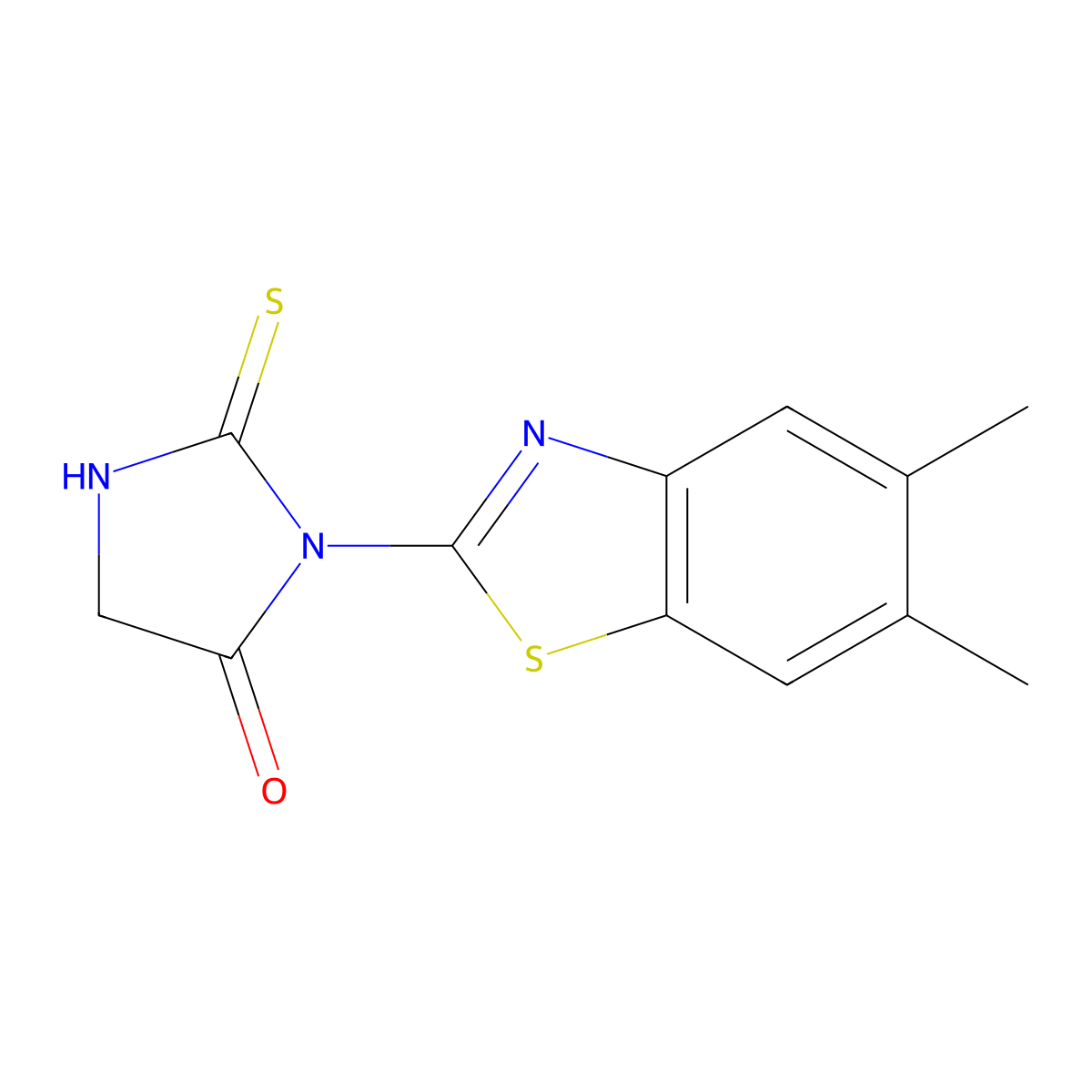 3-(5,6-Dimethyl-1,3-benzothiazol-2-yl)-2-thioxoimidazolidin-4-one molecular structure, CAS 497249-13-5