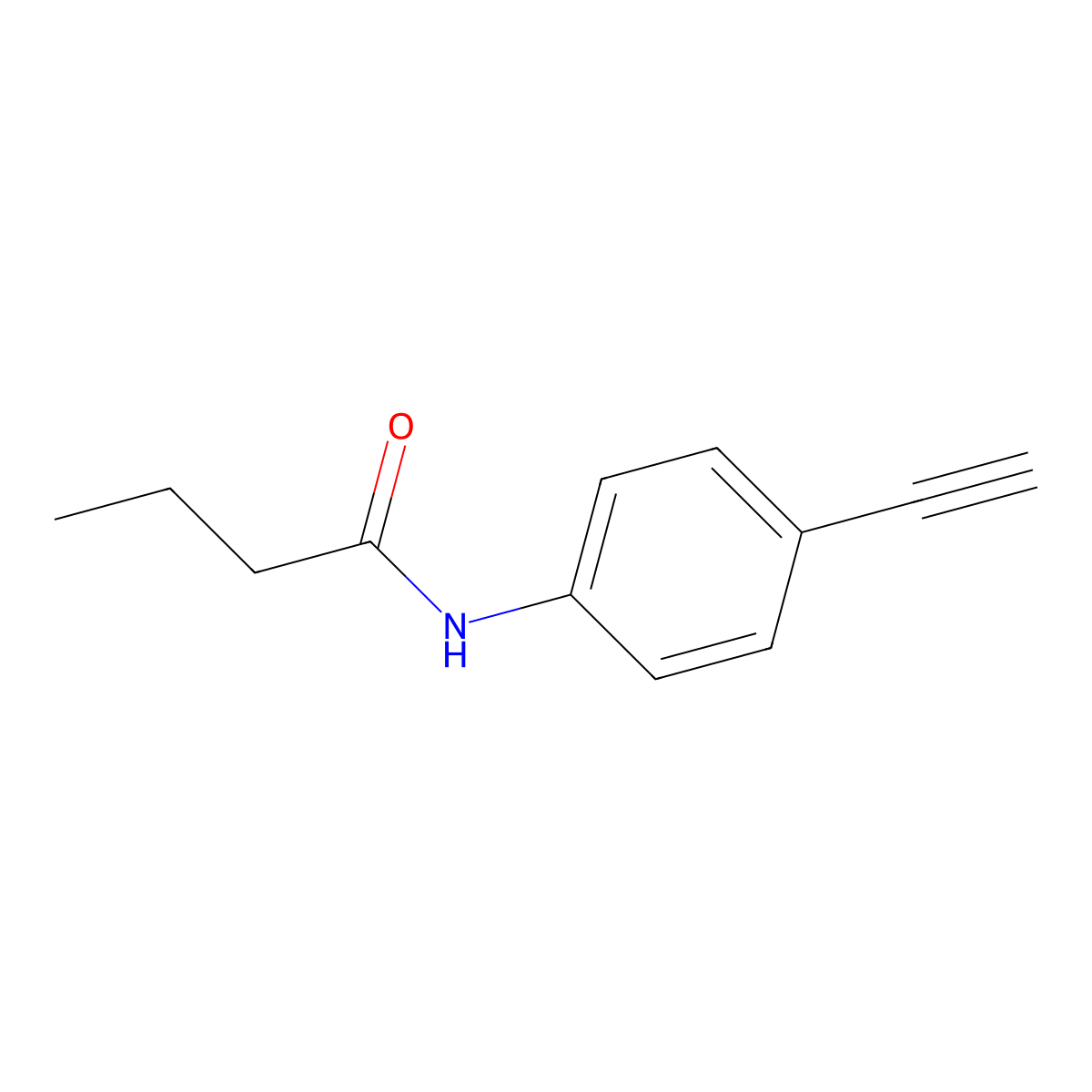 N-(4-ethynylphenyl)butanamide molecular structure, CAS 497256-84-5